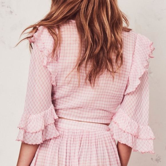 LoveShackFancy BRAND NEW Black Top Pink size XS - Picture 4 of 5